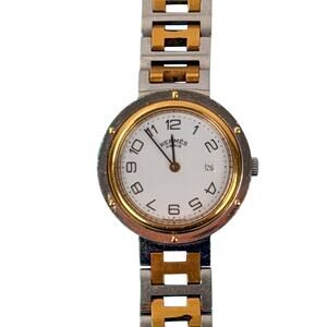 Hermès Clipper vintage two-tone watch H-link